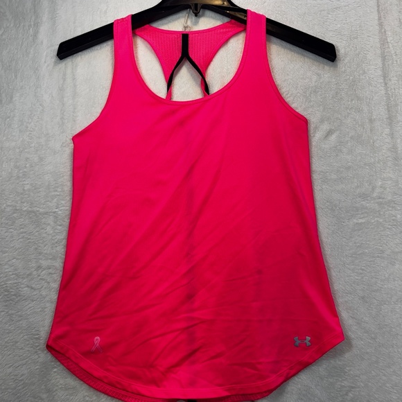 Under Armour Tank Top Womens Size Small Pink Breast Cancer Awareness Y2K - Picture 1 of 6